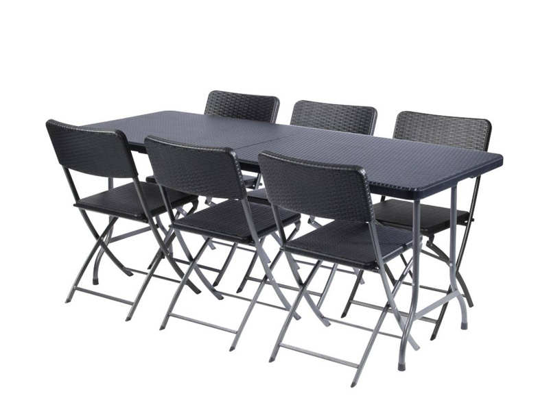 Perel 180 x 75 cm zwarte vouwtafel