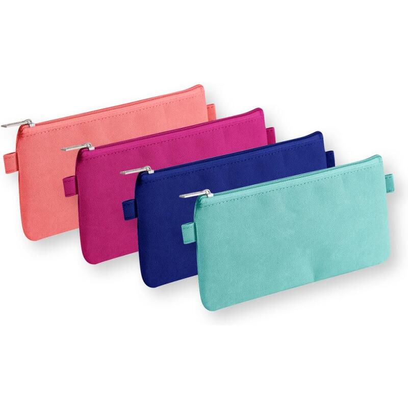 Trousse textile plate 22 x 11 cm, 4 couleurs assorties - Assortis