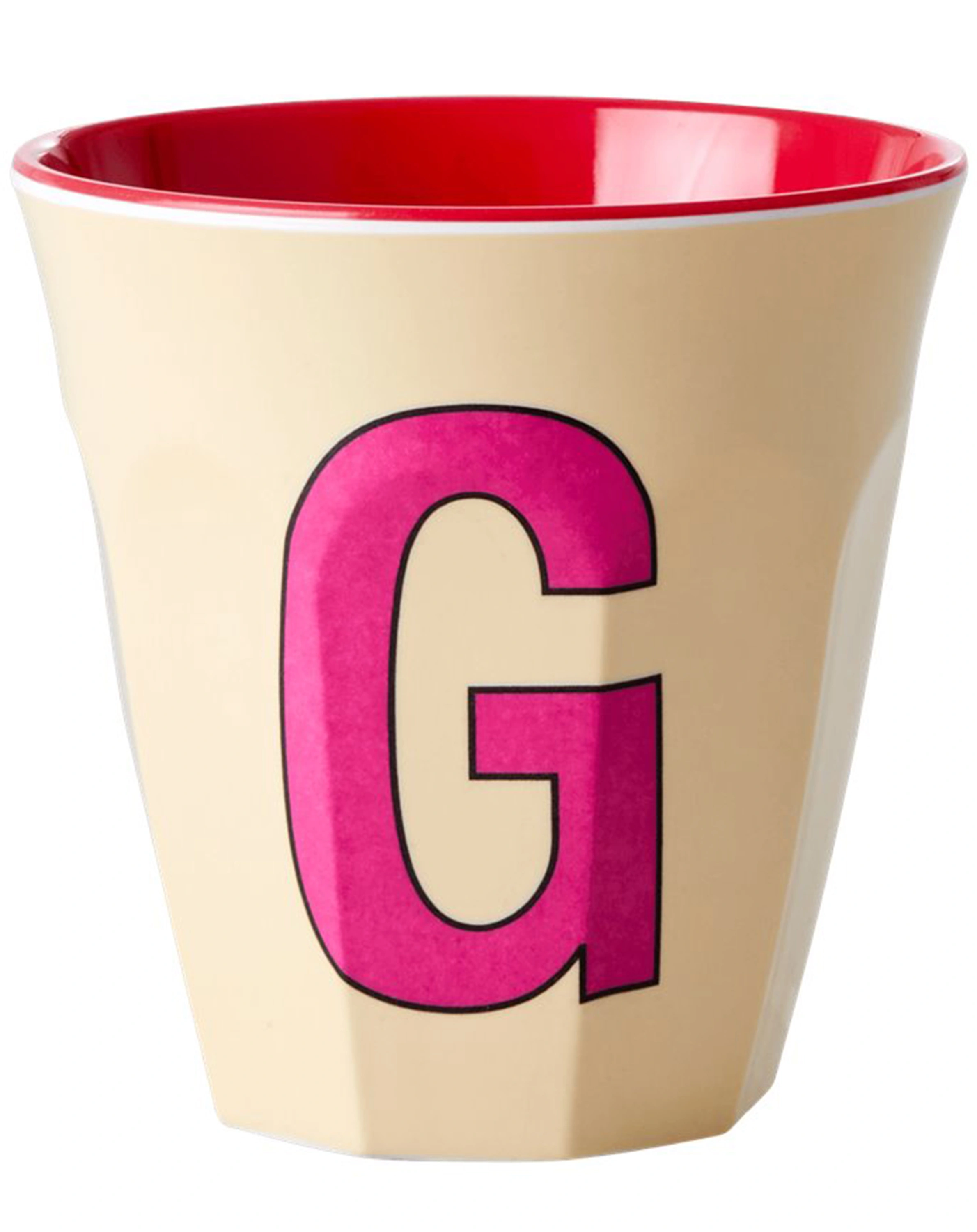 Melamin-Becher LETTER G - MEDIUM in pastel yellow