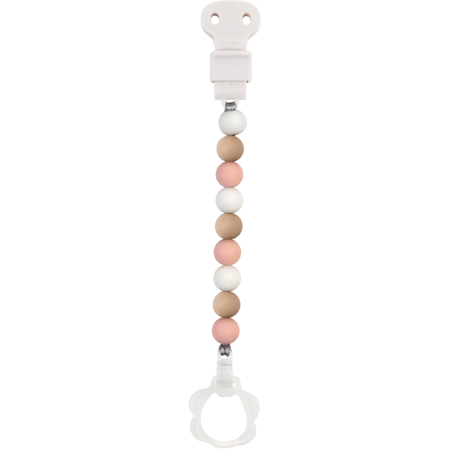 Nattou Schnullerkette rosa-weiss-beige