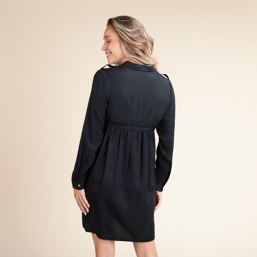 Robe chemise de grossesse et d'allaitement en lyocell
