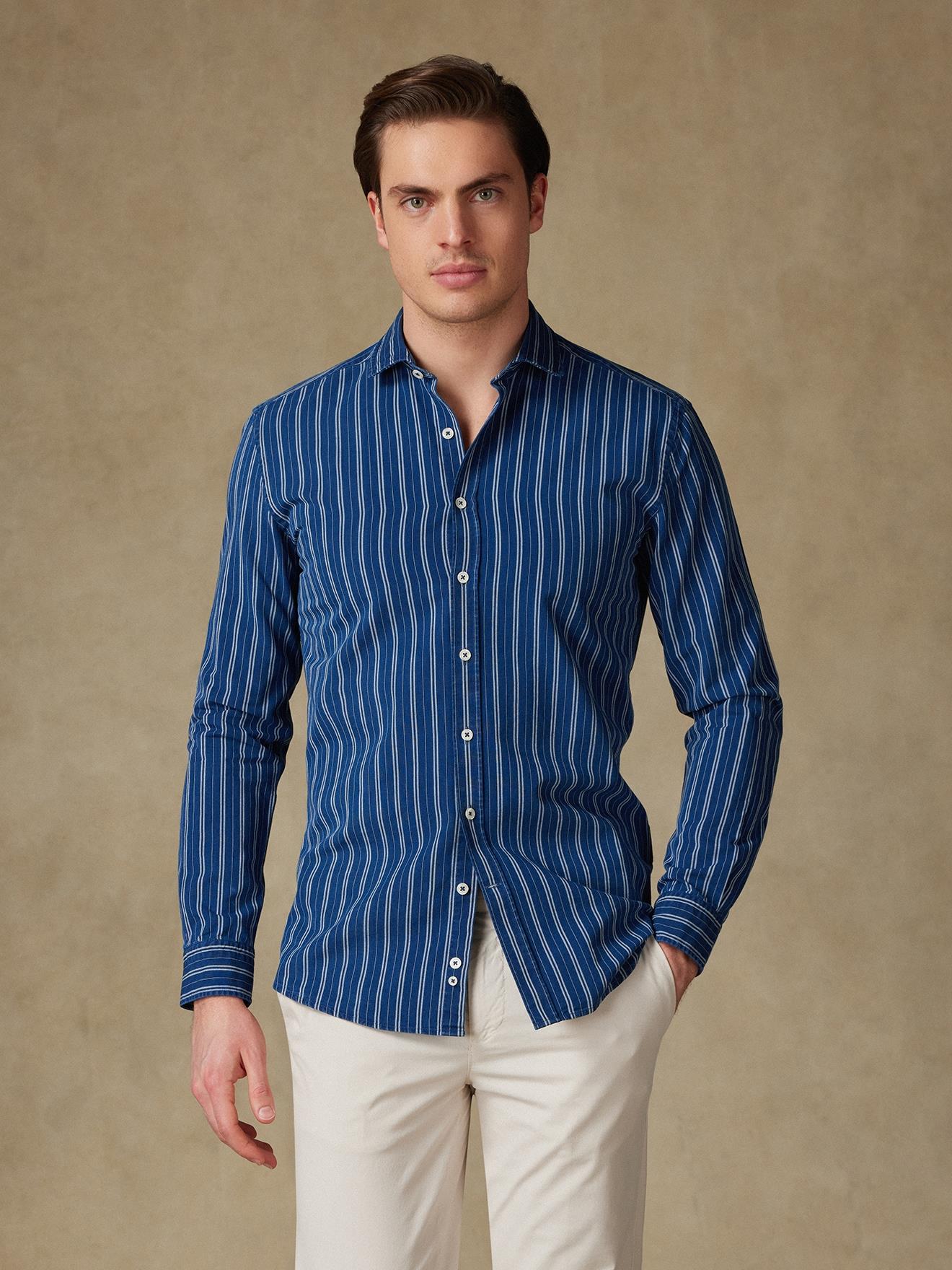 Chemise Gerry à rayures indigo