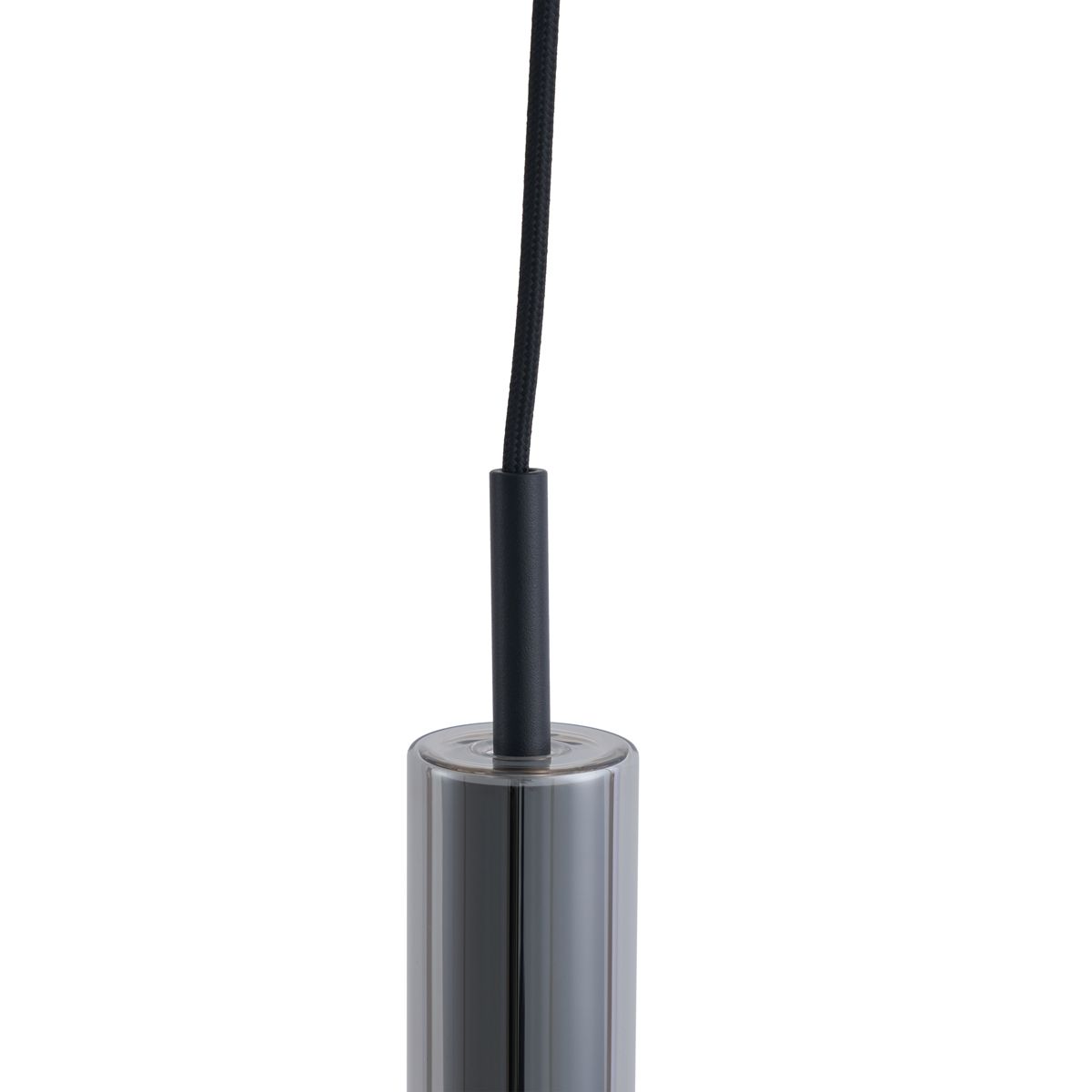 Moderne spot zwart met smoke glas voor railsysteem 1-fase - Slimline Loyce