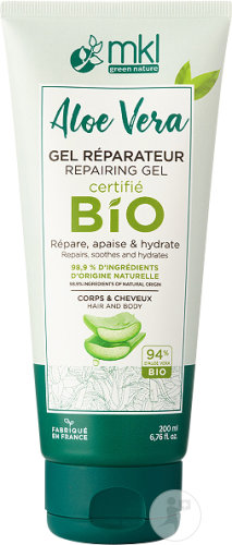 MKL Green Nature Aloe Vera Bio Gel Réparateur Corps Et Cheveux Tube 200ml