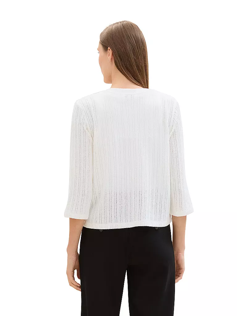 TOM TAILOR Strickjacke  weiss