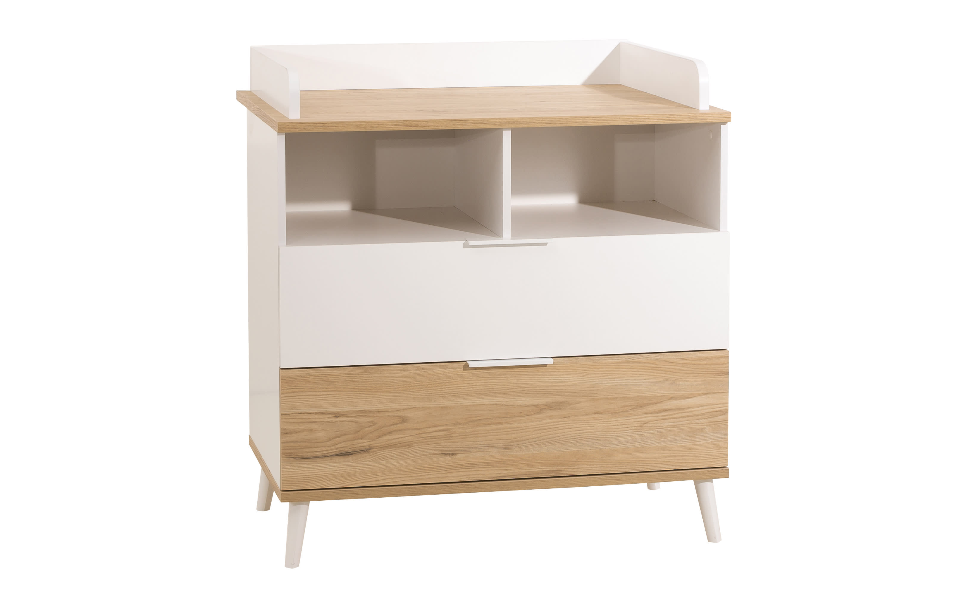 Babyzimmer Maly, kreideweiß/Absetzungen Eiche-Montana-Nachbildung