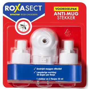 Roxasect Anti-Mug Bundel - Anti-Mug Muggenstekker Voordeelpak en 2 Navulverpakkingen - 3 Stuks