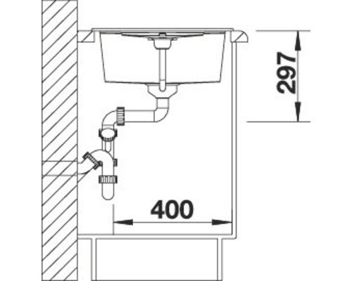 Blanco METRA 45 S spoelbak 780 x 500 mm zacht wit 527105