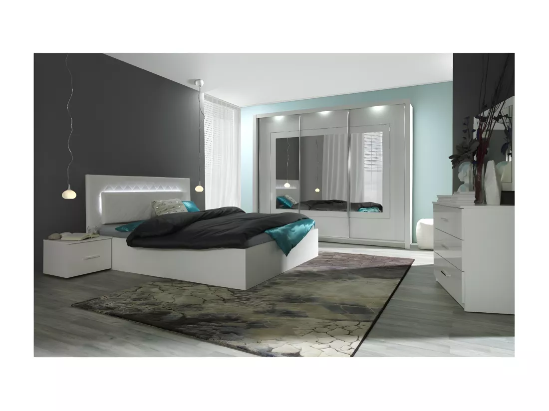 Lit PANAREA 160 x 200 cm avec option coffre et sommier