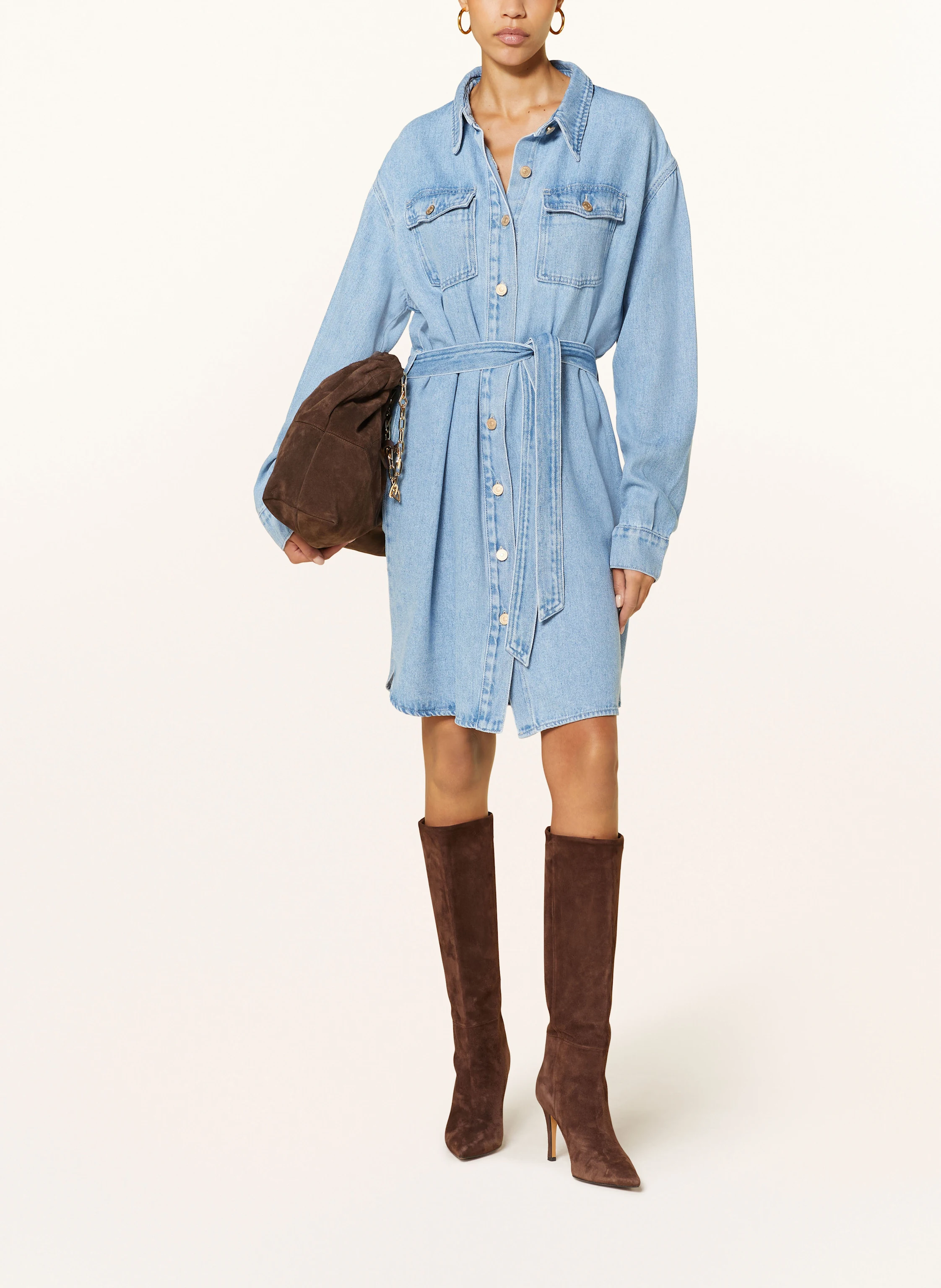 7 for all mankind Hemdblusenkleid in Jeansoptik