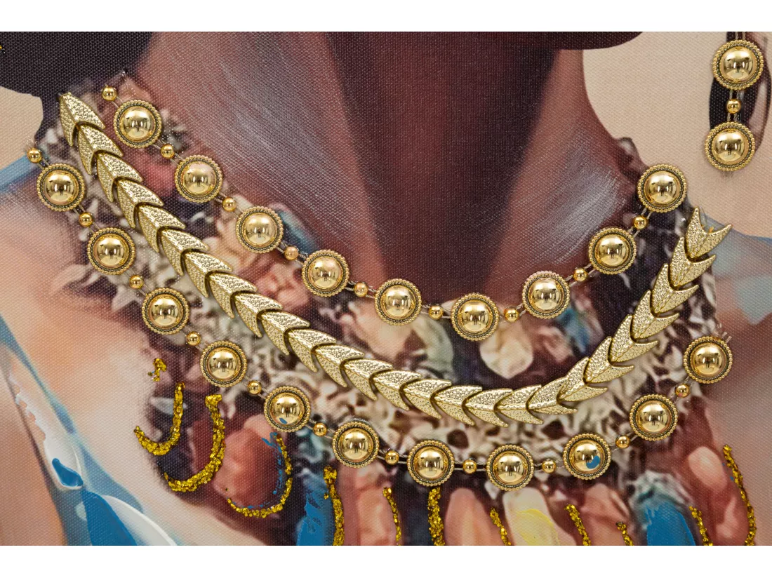 Peinture de femme multicolore sur toile avec cadre 72x4,5x102 cm