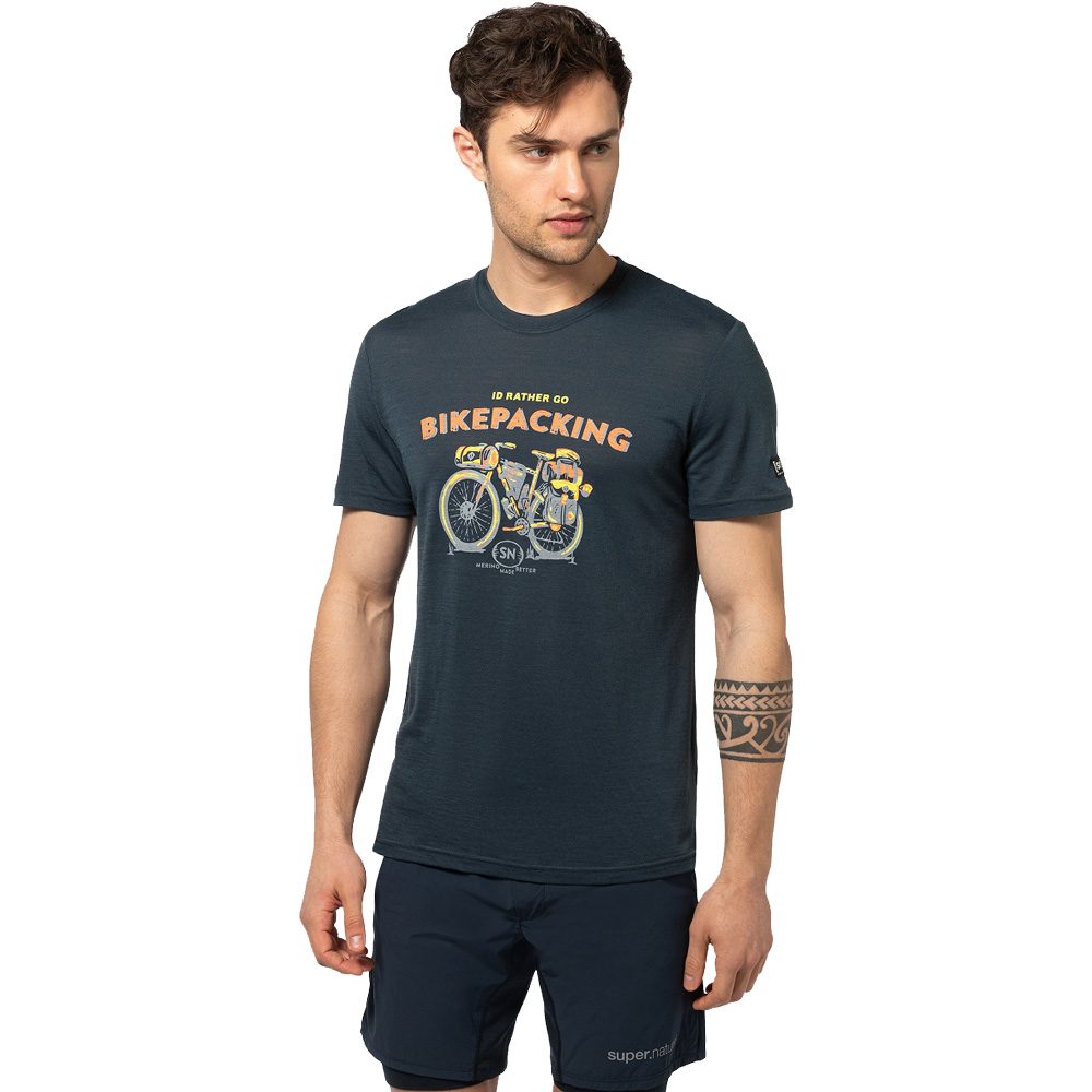 super.natural Bikepacking T-Shirt Herren blueberry