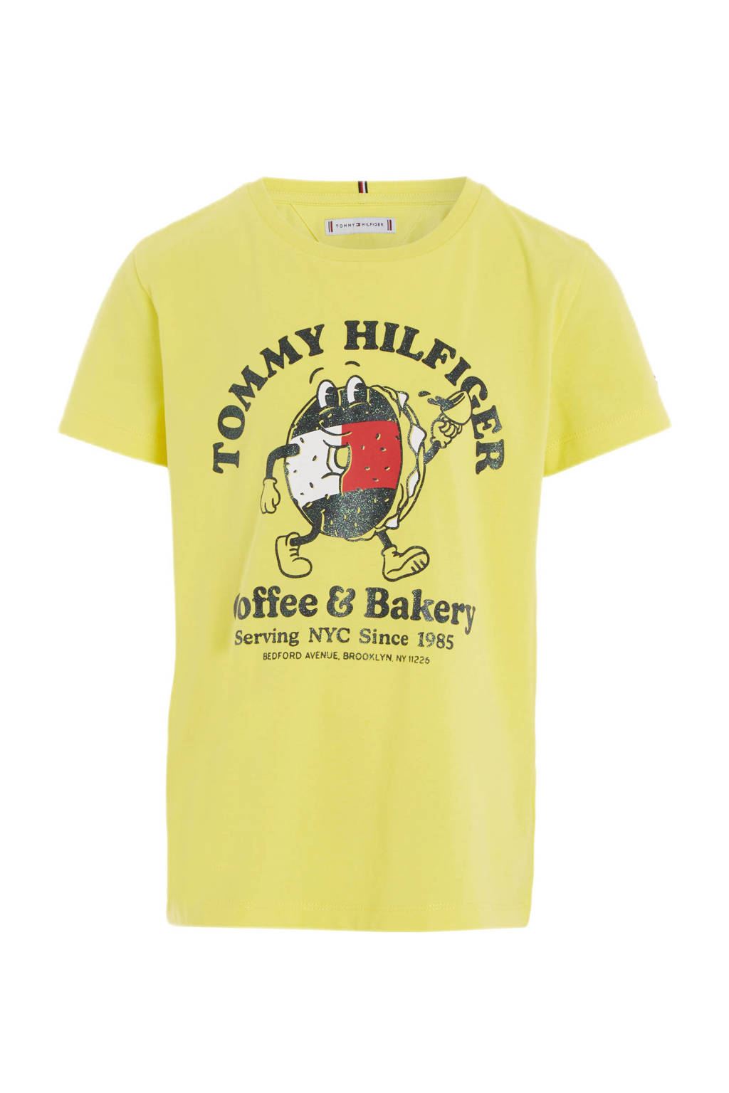 Tommy Hilfiger T-shirt TOMMY BAGELS met printopdruk citroengeel