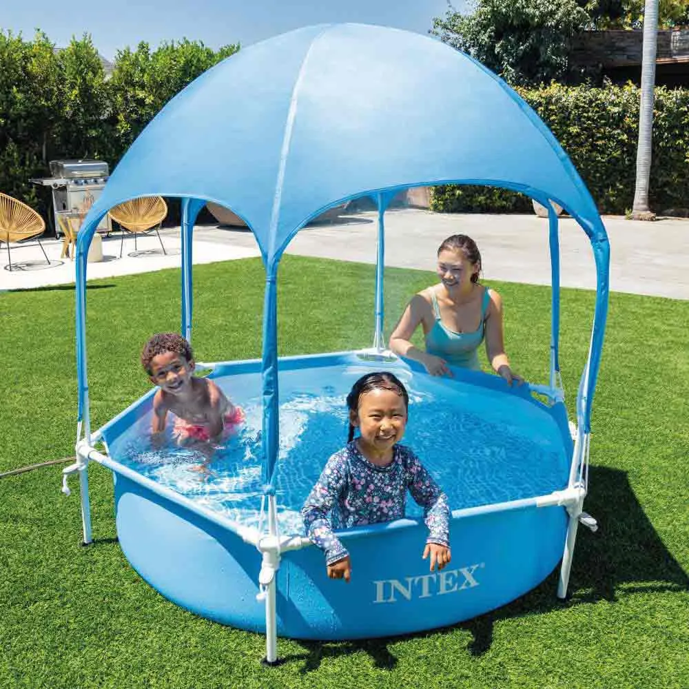 Intex Stahl Runder Aufstellpool mit Überdachung 183cm