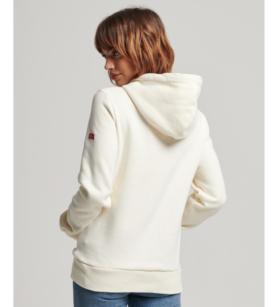 Moletom com capuz esportivo Superdry Vintage Logo, cor Off-White