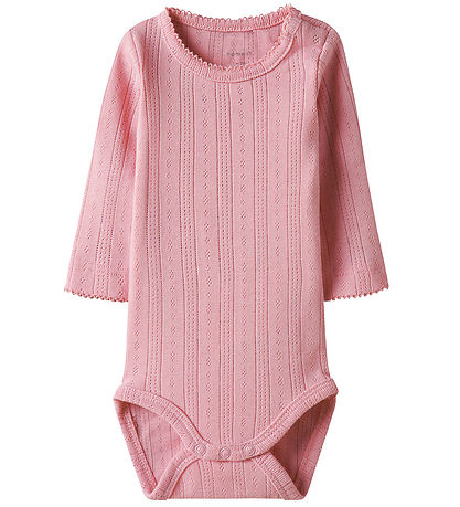 Name It Body l/ä - NbfHappy - Cameo Pink m. Lochmuster