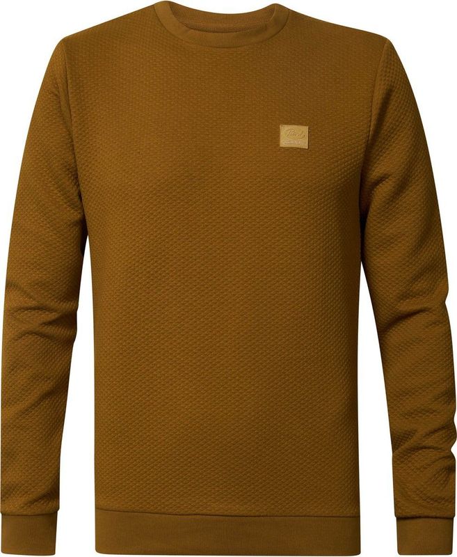 Petrol Industries - Heren Klassieke Sweater - Bruin - 58% Katoen, 40% Polyester