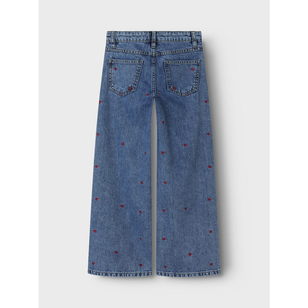 Køb Name It Medium Blue Denim Heart Bella Wide Jeans