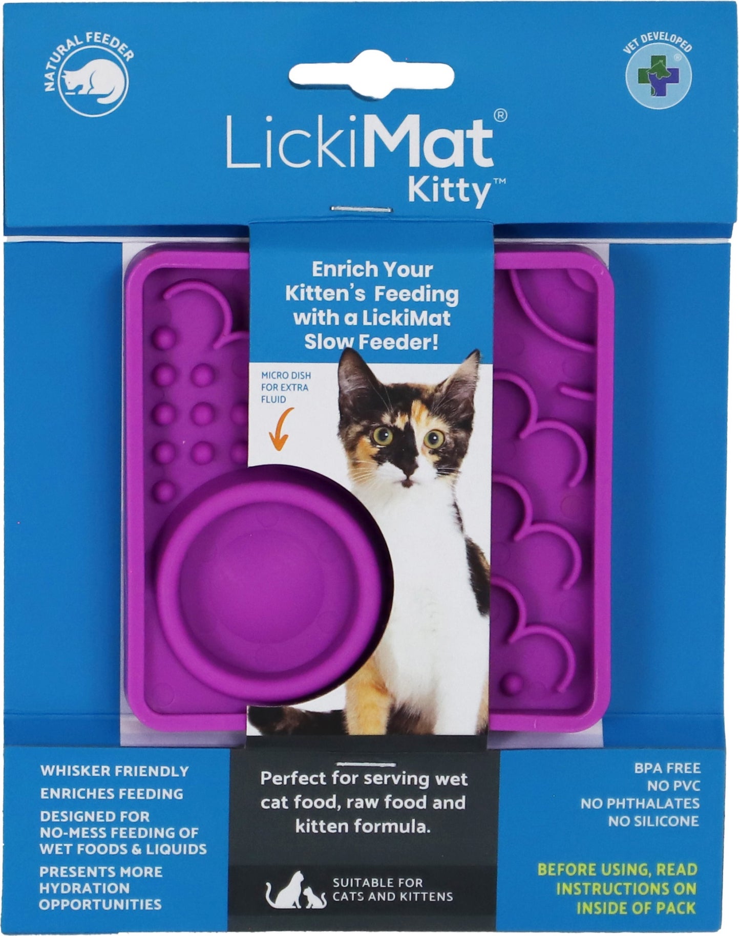 Lickimat likmat Kitty paars 15 x 19,2 x 1,5 cm