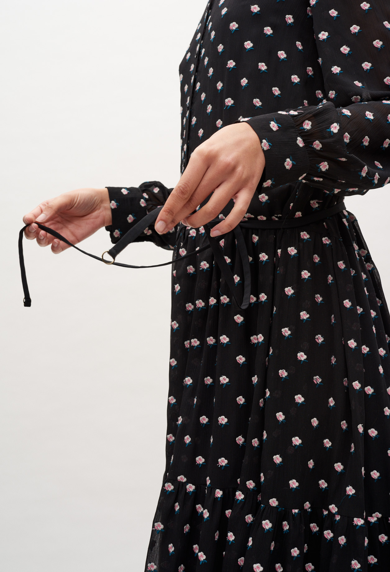 Robe longue &agrave; fleurs