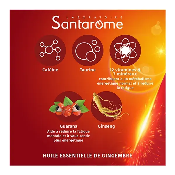Santarome Vita'Max Booster Efervescente com Cafeína e Taurina - 20 comprimidos