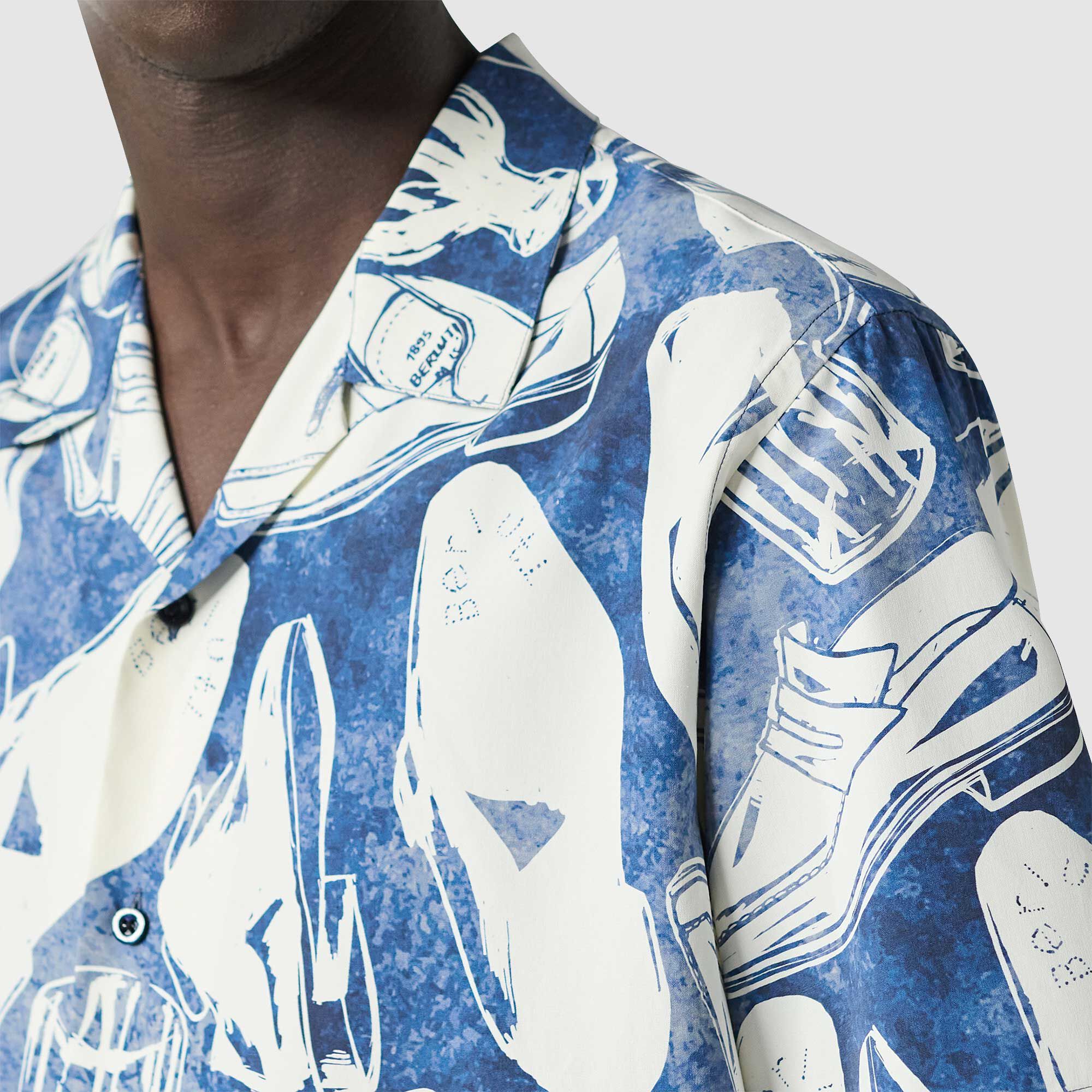Chemise À Manches Courtes En Soie Avec Imprime Summer Iconic