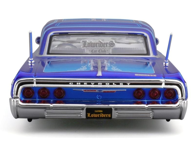Maisto Chevrolet Impala 1964 Lowrider 1:24, Blau Sammlermodell im Massstab 1:24