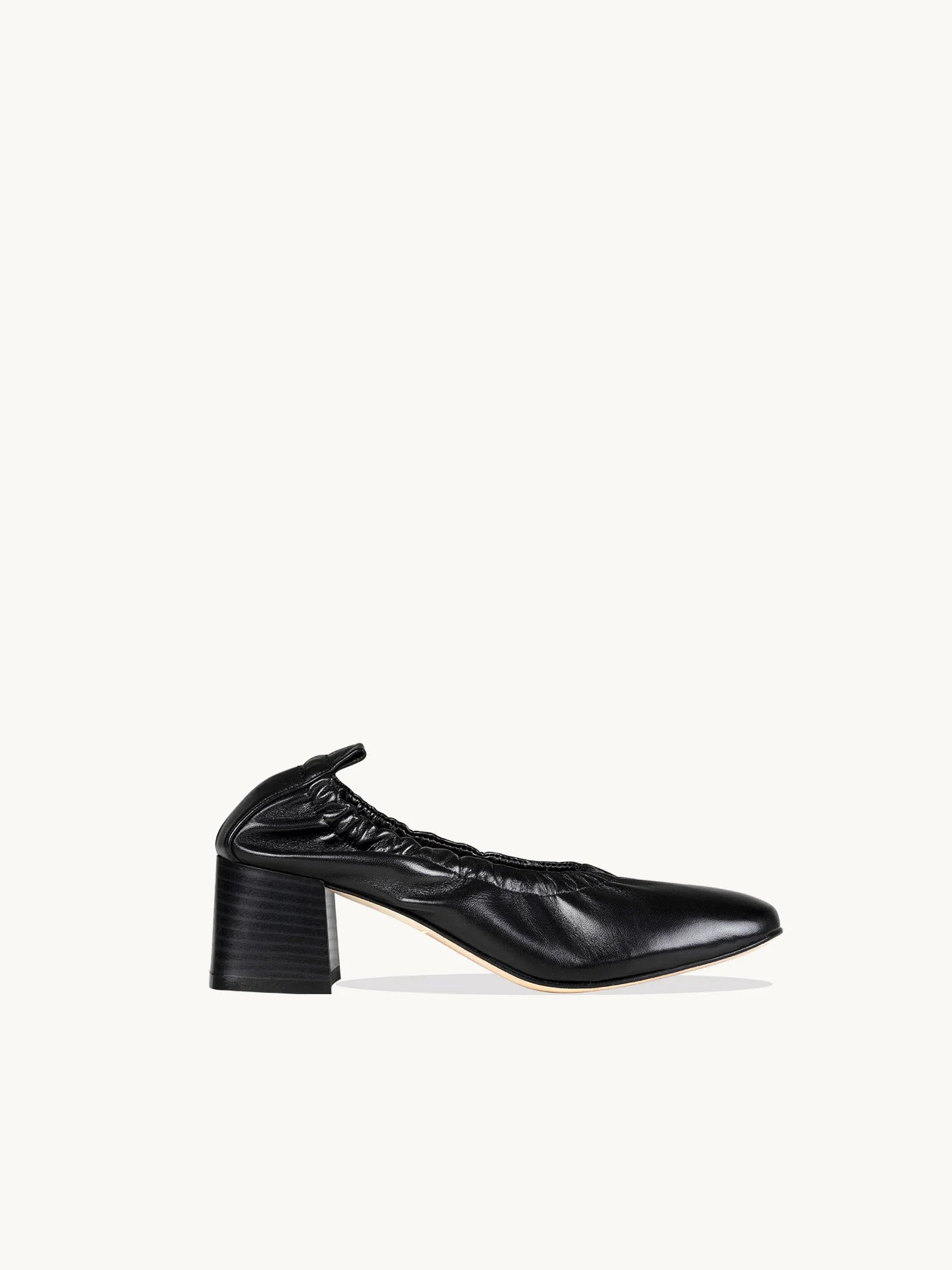 PERRI BLACK - Ballerines à talon en cuir nappa | Noir