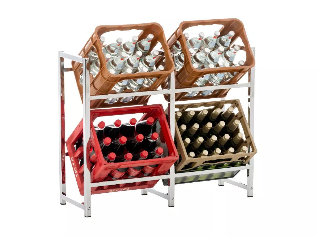 Support de caisse à boisson - Métal & Métal - Chrome - Lennert
