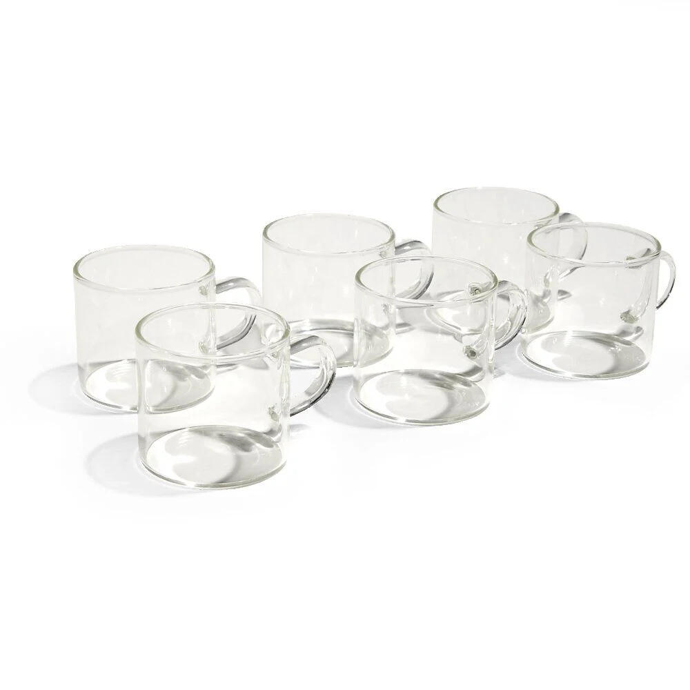 Lot de 4 tasses en verre transparent 10cl