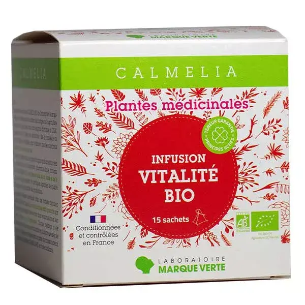 Calmelia - Infusão Orgânica para Vitalidade - 15 sachês de chá