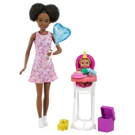 Barbie Skipper Babysitter Puppe Geburtstags-Spielset mit Baby-Puppe