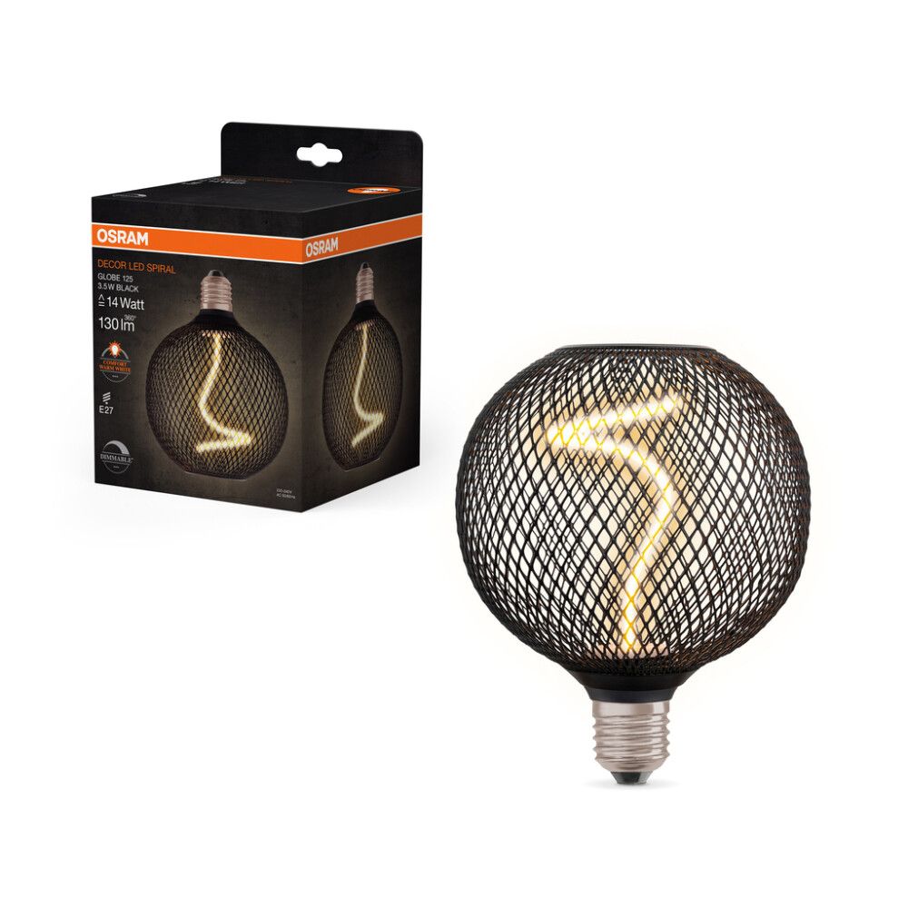 LYSPÆRE OSRAM LED SPIRAL GLOBE E27 3,5W
