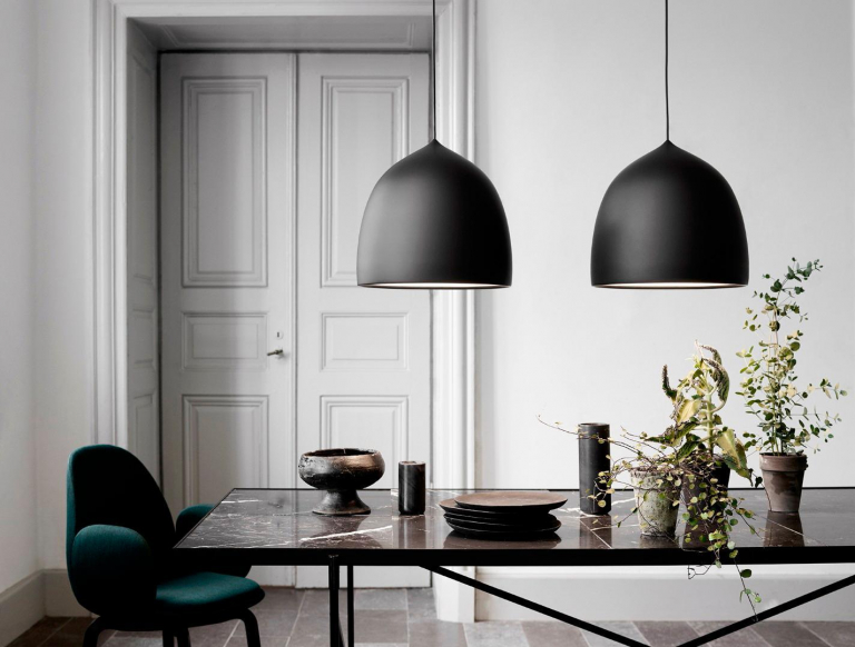 Fritz Hansen Suspence P1 hanglamp Ø24 mat lichtgrijs gelakt