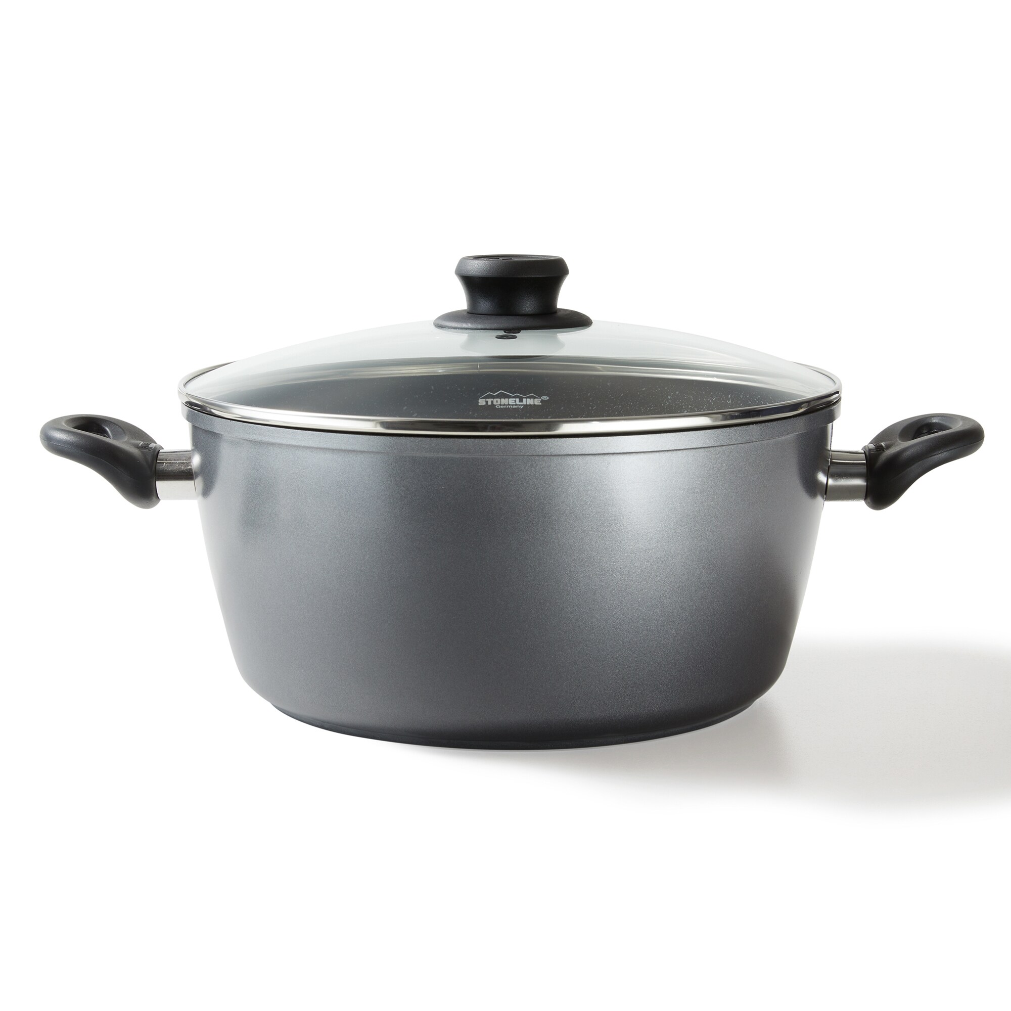STONELINE® XXXL-Bratentopf 32 cm, mit Glasdeckel, Induktion und backofengeeignet