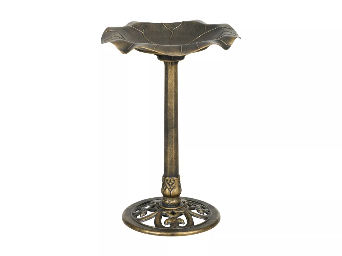 Bain d'oiseaux abreuvoir pour oiseaux mangeoire Ø 50 x 71H cm PP bronze antique
