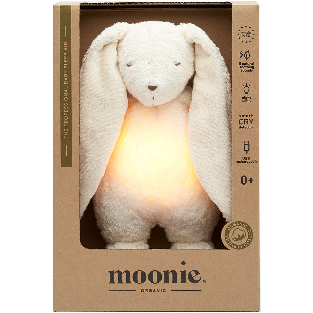 Moonie 2.0 next gen knuffelkonijn met nachtlamp polar natur
