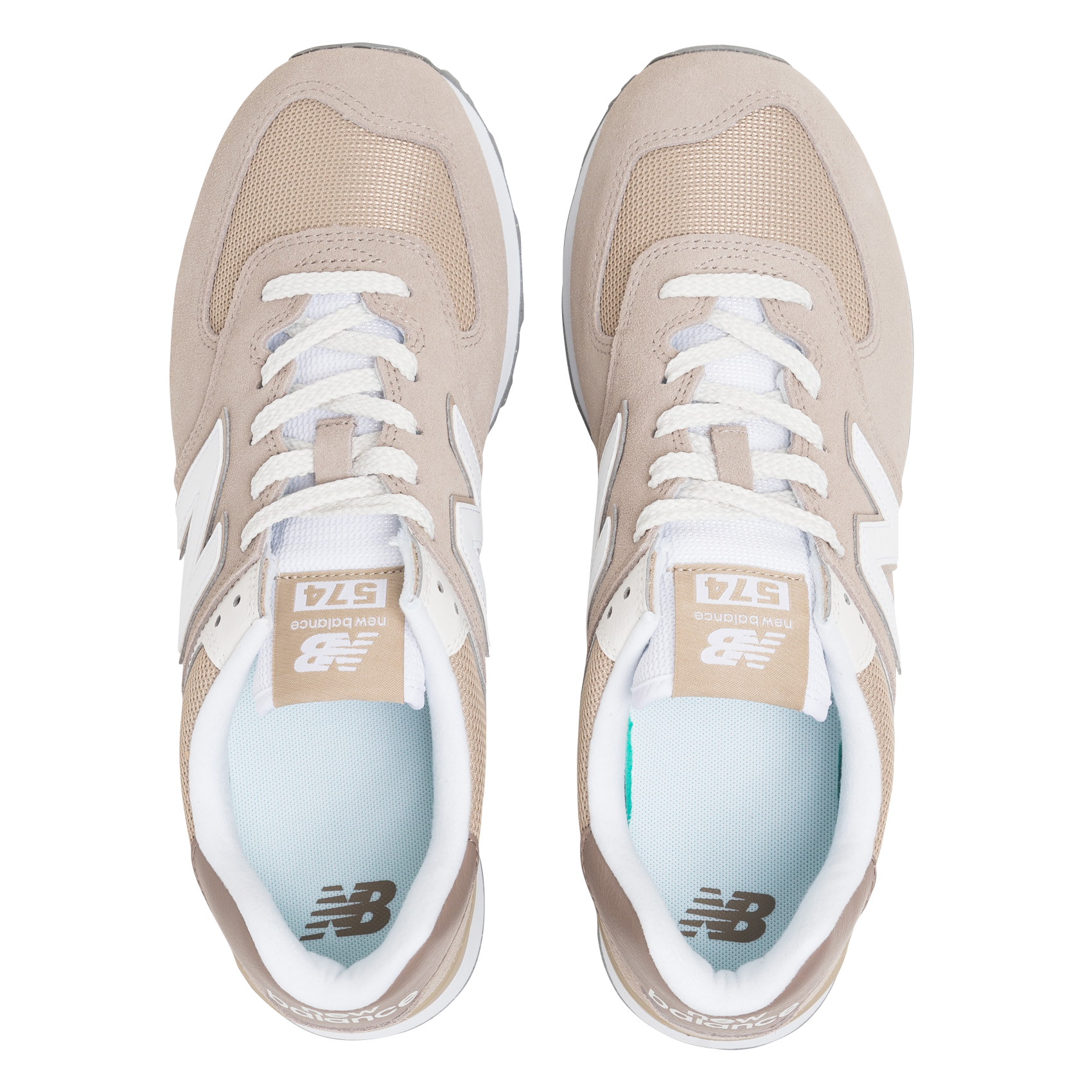 574 - Baskets basses bi-matière | Beige