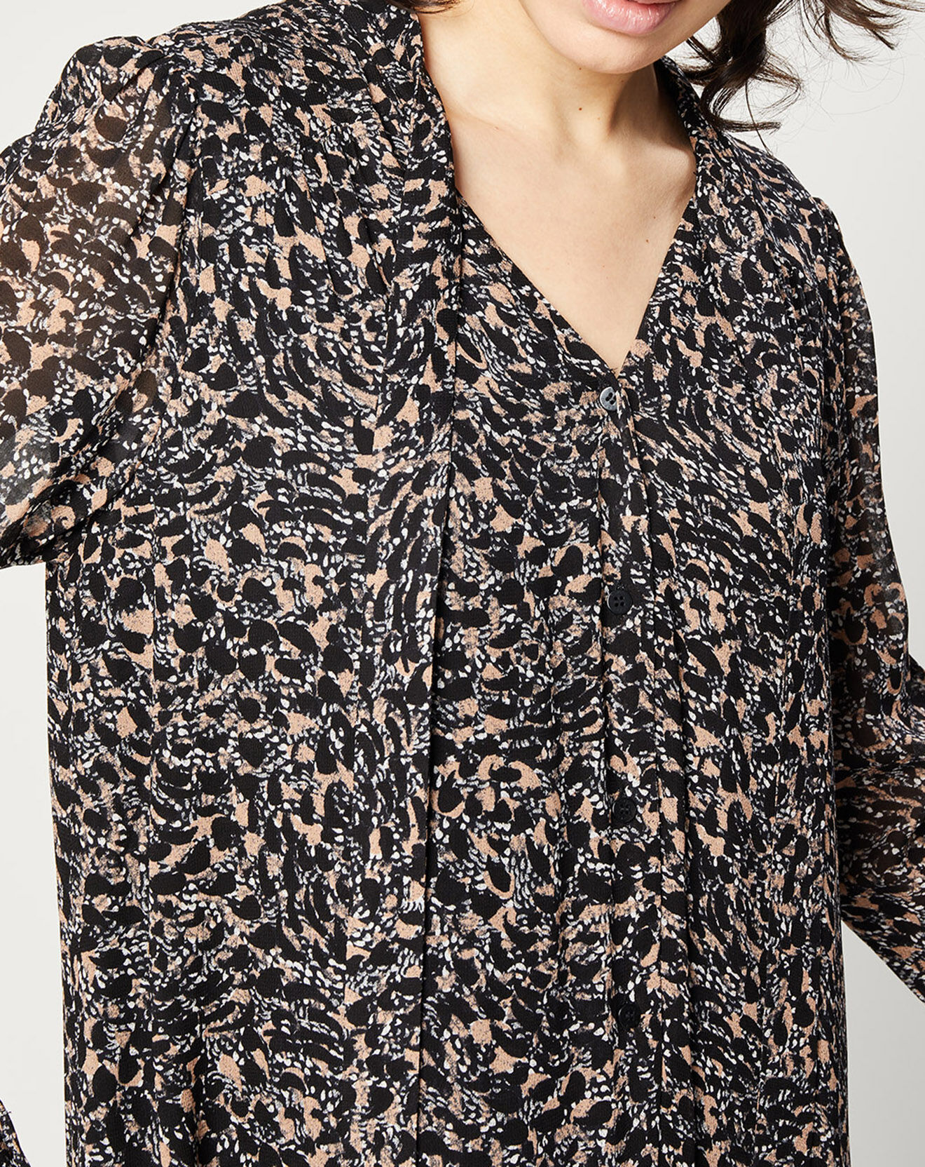 Esprit Robe maxi fluide imprimée noire