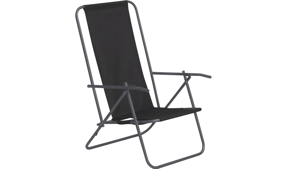 Strandstol m. liggefunktion Grå