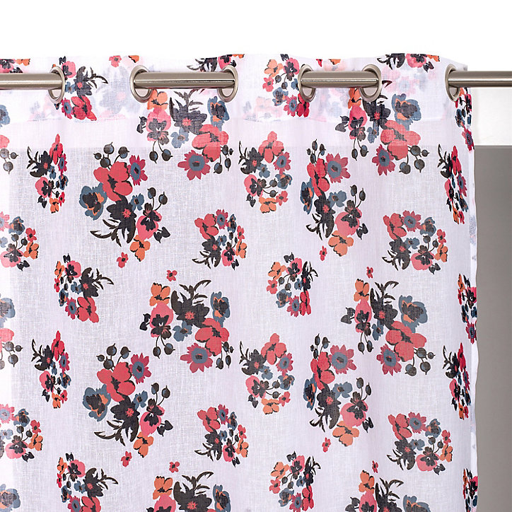 Voilage tamisant à œillet Maia Rocle l.140 x l.240 cm rose