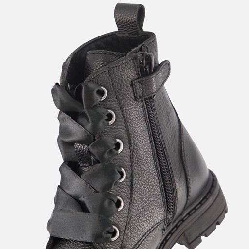 Muyters Veterboots zwart Leer