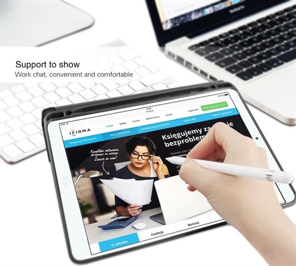 Kunstlæderetui med penneholder til iPad Pro 10,5