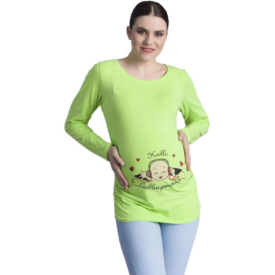 M.M.C. Umstandslangarmshirt Hallo Lieblingsmensch mit Motiv Hellgrün