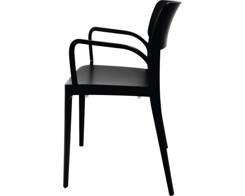 Stapelbare stoel met armleuningen Veba Wing 82 x 54 x 55 cm kunststof zwart