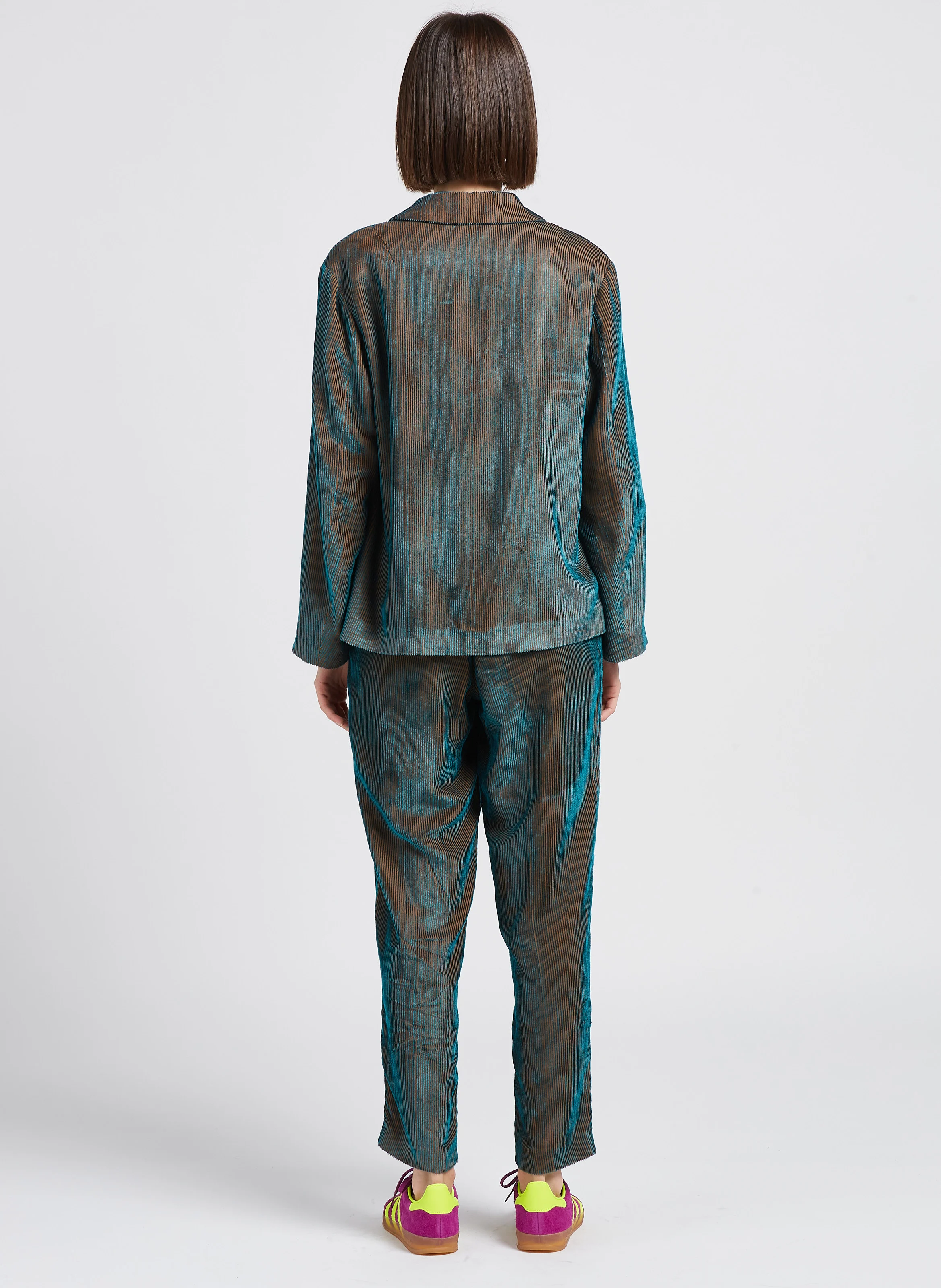 VISCHIO - Pantalon taille haute large | Bleu