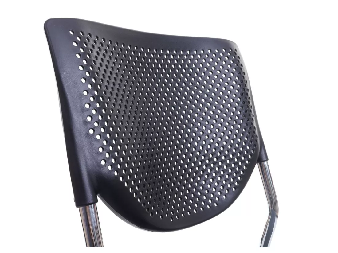 Chaise visiteur H401 Empilable (lot de 2), siège gris foncé, pieds chromés