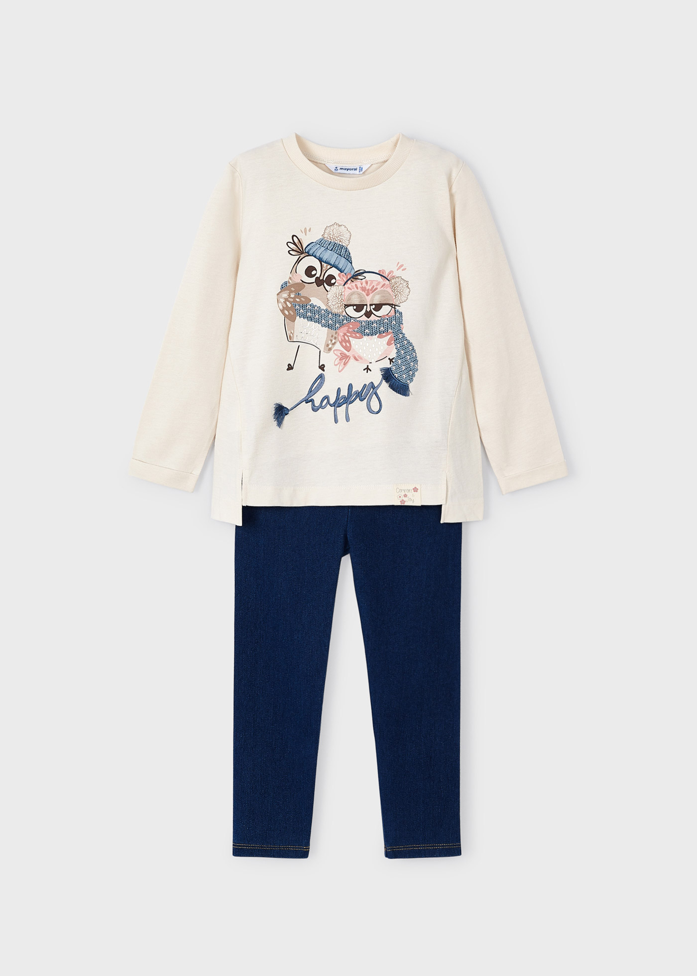 Conjunto de leggings de duas peças para meninas