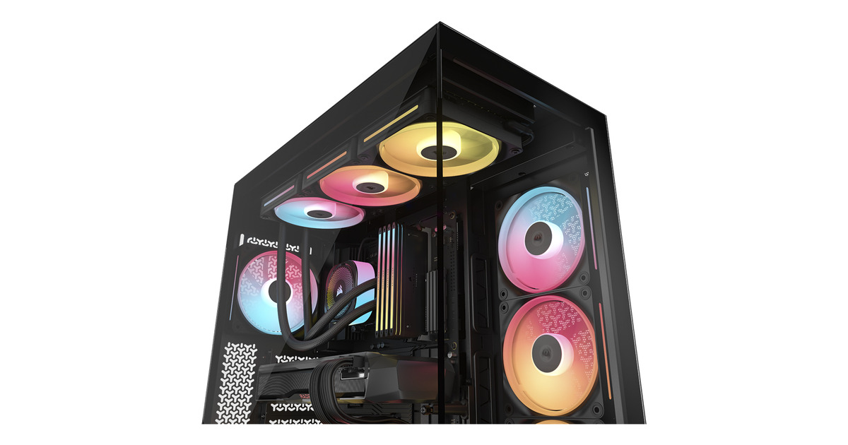 Corsair3500X LX-R RGB iCUE LINK midi tower behuizing  (Zwart | 2x USB-A | 1x USB-C | Tempered Glass)