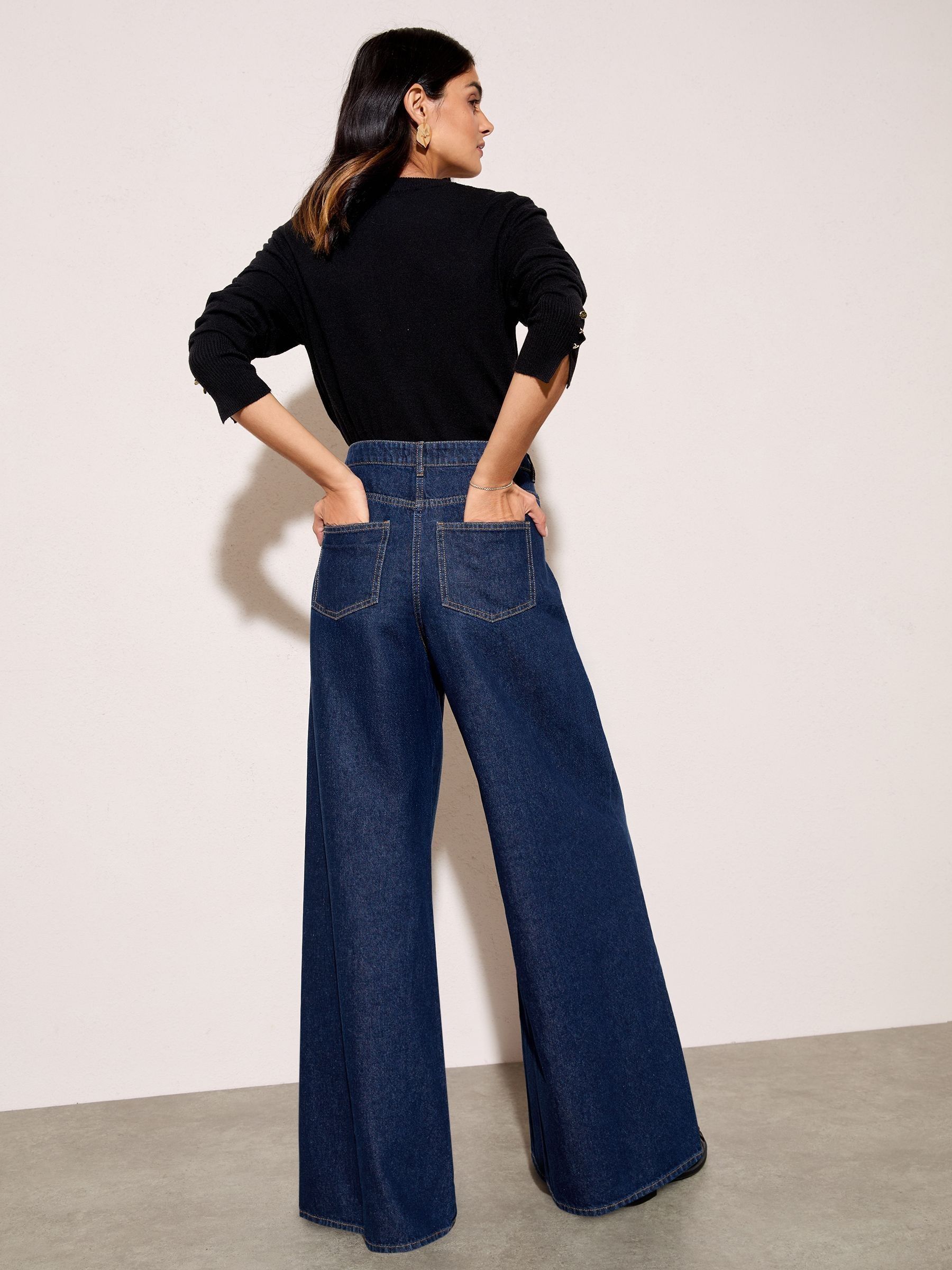 Donkere wassing - Friends Like These X Lucy Mecklenburgh Relaxed Wide Leg Jeans